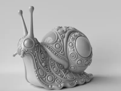 SciFi Snail Futuristic Shell Crawler 3D print model