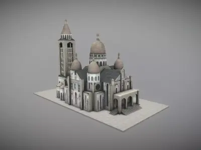 Sacred Heart of Montmartre Low-poly 3D model