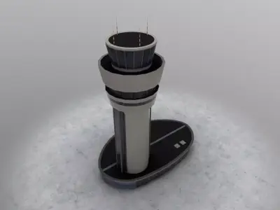 LBSF Control Tower Low-poly 3D model