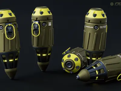 Sci-Fi Grenade 3D model