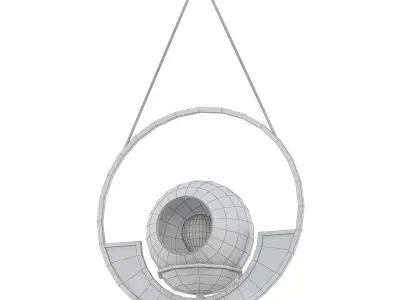Medallion gold circle pendant light 3D model