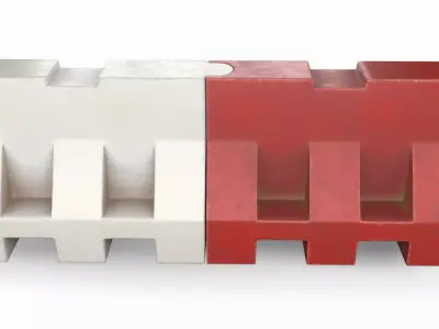 Old Plastic Road Barricade 3D model