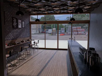Classic fast food restaurant 3D model
