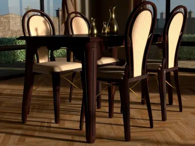 Table And Chair 0002 Free 3D model