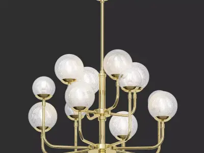 MULTIFORME chandelier with balls hanging from it 3D model