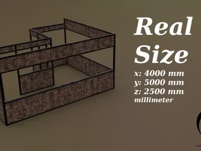 Stall stand 20 4in1 R - 4 PBR Texture 1 Model Low-poly 3D model