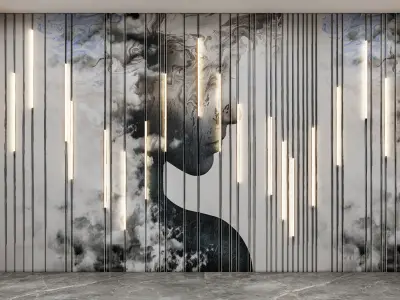 Wall decorative panel light Dynamic model Pre-Inst lighting 3D model