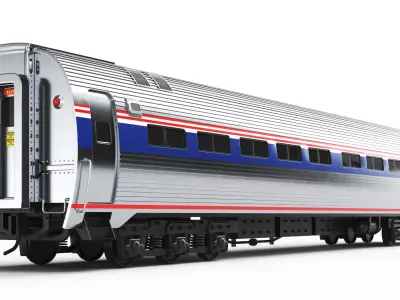  Detailed Passenger Train Car With Interior 