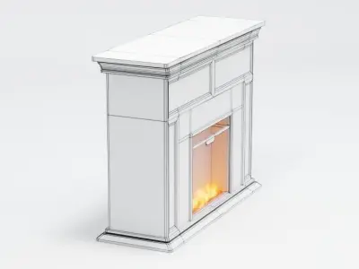 Modern Wood Fireplace 3D model