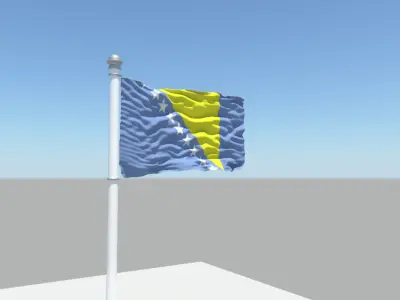 Bosnia and Herzegovina flag 3D model