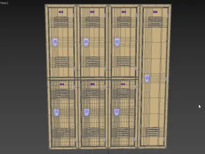 School College Gym Military Locker 3D model