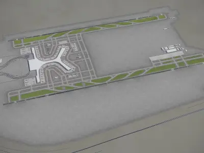 Kunming Changshui International Airport - KMG Low-poly 3D model
