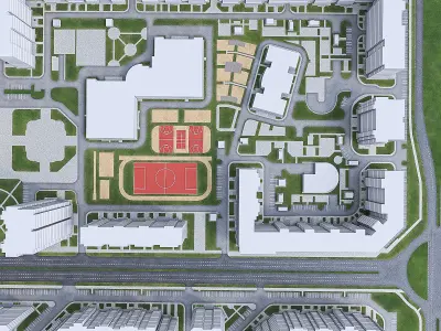 Urban Area 05  Low-poly 3D model