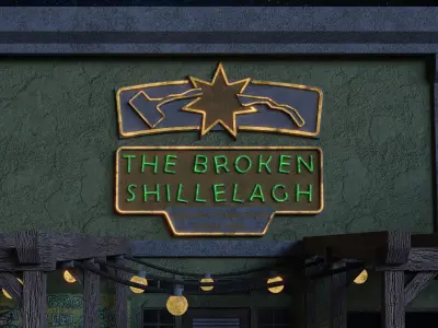 The Broken Shillelagh pub restaurant from Saints Row 3 Low-poly 3D model