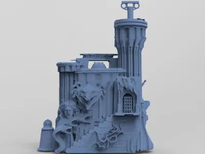 Lady Slithers Lair inspired fortress 3D model