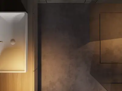 Living Room and Kitchen with Dinning Set Low-poly-128 Low-poly 3D model