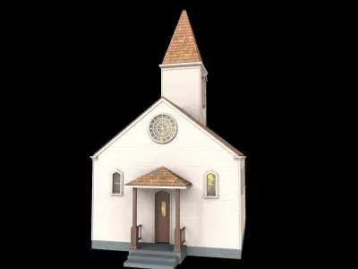 church Low-poly 3D model 6