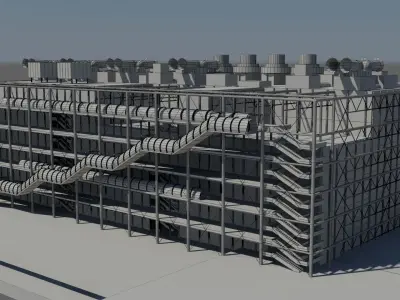 Center George Pompidou Paris Low-poly 3D model