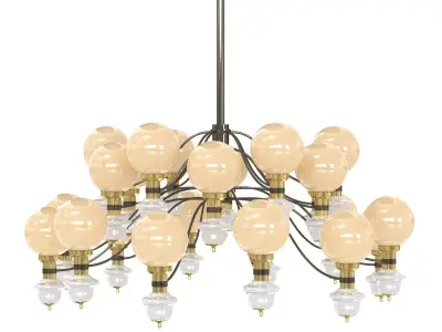Large custom made beige chandelier  3D model