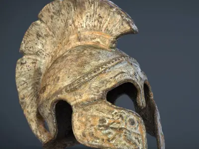Greek Helmet Low-poly 3D model