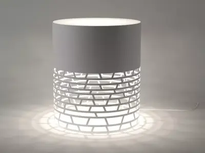 Nest three cylinders and lamp 3D model