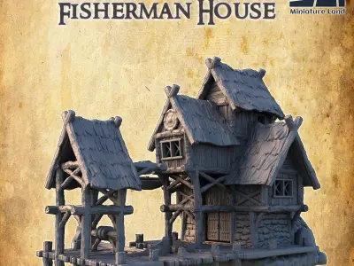 Viking Fisherman House Tabletop Terrain 28 MM 3D print model