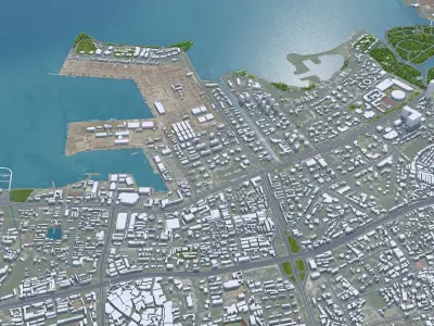 Haikou Hainan China 55km AI Low-poly 3D model