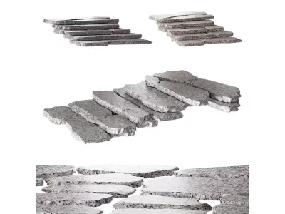 Granite steps 3D model