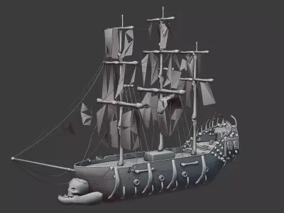 Low Poly Pirate Ships - By Yorakeys Low-poly 3D model
