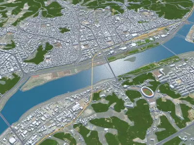 Andong South Korea Low-poly 3D model