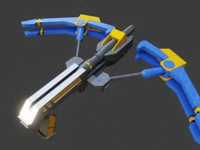 Modern sci fi crossbow Low-poly 3D model