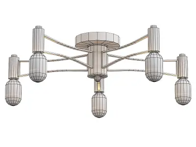 potolochnaya-1523-5u five light ceiling fixture in antique br... 3D model
