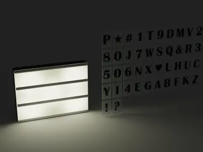 Lightbox light box that says you make me happy 3D model