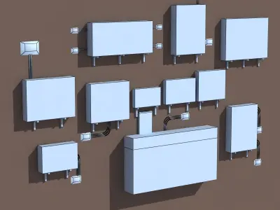 Air conditioning PACK Low Poly Low-poly 3D model