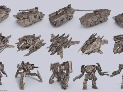 Advance Military Army Collection 3D Model Pack