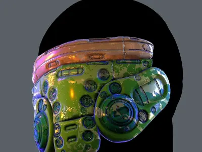 Gas mask helmet 3d model scifi Low-poly  Low-poly 3D model 479