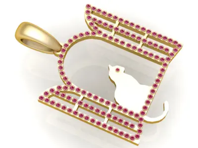 CAT SIT IN WINDOW PENDANT 3D PRINTABLE MODEL 3D print model