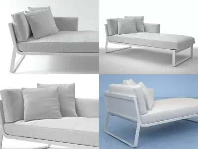 Flat sofa modular 2 3D model