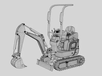 Kubota U10-5 mini-excavator 3D model