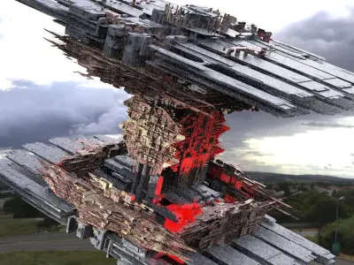 Dark Cyberpunk Solar city 2  3D model