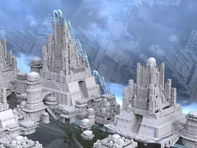 Fantasy Atlantis architecture huge city 3D 3D model