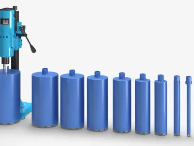  Concrete Core Drill Machine with Core Bit Set Blue 