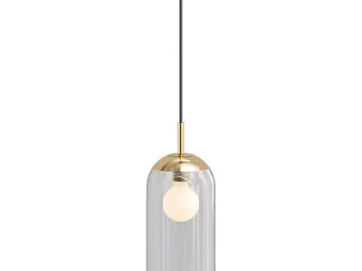 COLLINS gold pendant light with clear glass dome 3D model