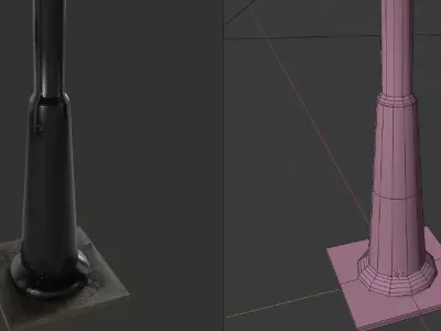 PBR Traffic Light Low-poly 3D model