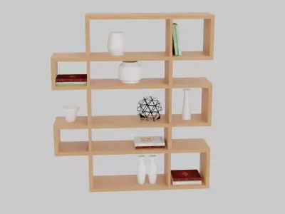 Library bookcase 3D model