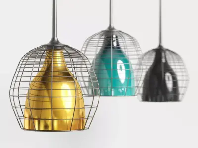 Cage suspension lamp 3D model