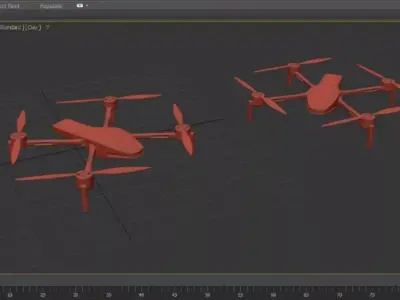 Futuristic Drone Concept  Low-poly 3D model