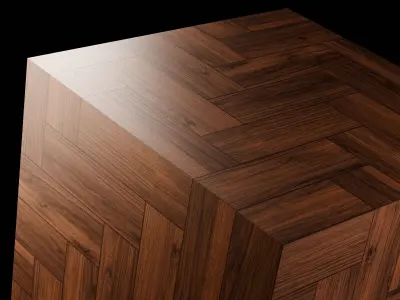 Procedural Dark Oak Herringbone Texture