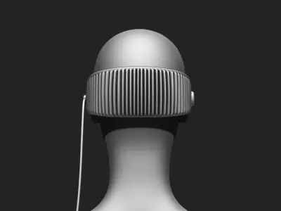 VR Headset and Accessories - VR Vision Pro Style Low-poly 3D model