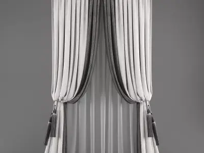 Curtains curtain with stripes Low-poly 3D model purchase